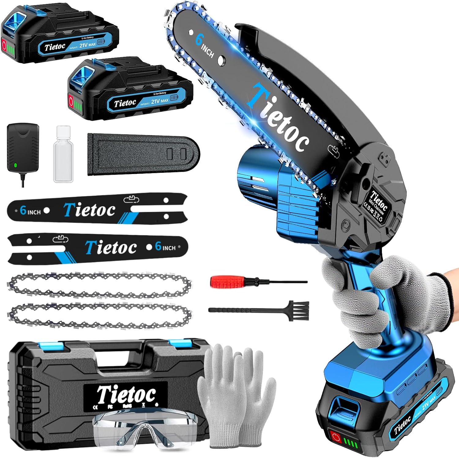 Mini Chainsaw, 6 Inch Chain Sa - Gardening Tools Battery Powered recension och pris